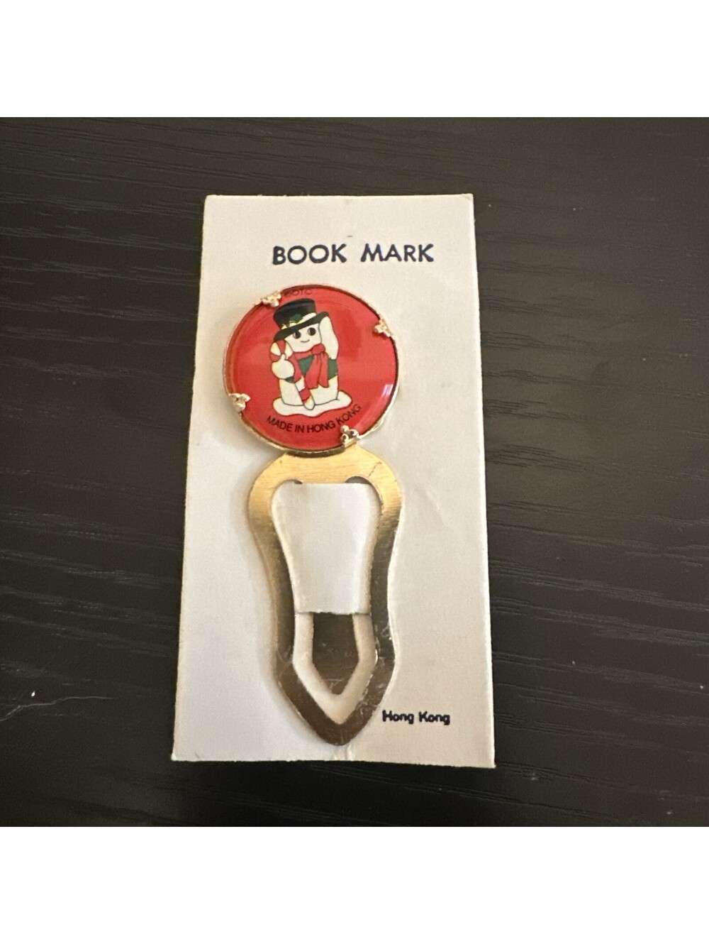 1960s Christmas Snowman Bookmark Made In Hong Kong